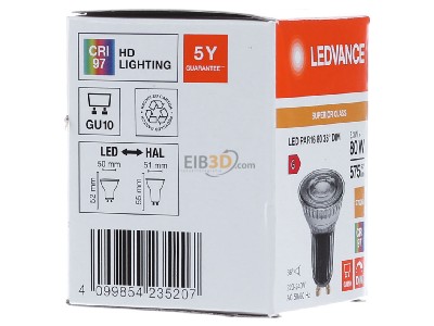 Ansicht links Ledvance LEDPAR168036DS8.3927 LED-Reflektorlampe PAR16 GU10 927 dim. 36Gr. 