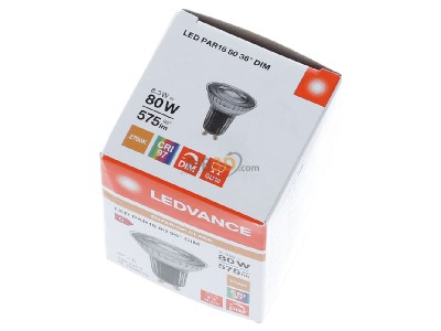Ansicht oben vorne Ledvance LEDPAR168036DS8.3927 LED-Reflektorlampe PAR16 GU10 927 dim. 36Gr. 
