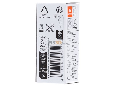 Ansicht hinten Ledvance LEDPIN30300P2.6827CL LED-PIN-Lampe G9 827, klar 
