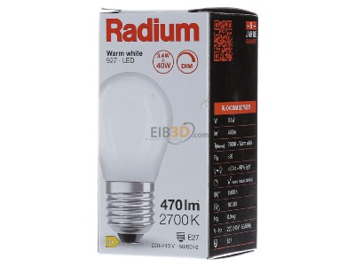 Frontansicht Radium RL-D40 DIM 927/F/E27 LED-Tropfenlampe E27 927, matt, dim 