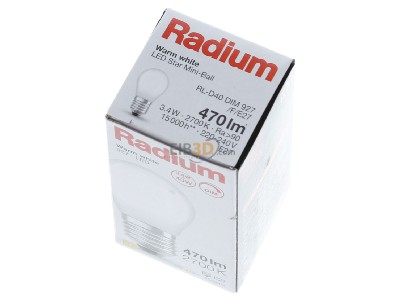 Ansicht oben vorne Radium RL-D40 DIM 927/F/E27 LED-Tropfenlampe E27 927, matt, dim 