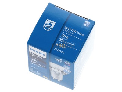 Ansicht oben vorne Philips Lighting MAS LEDspot#39930300 LED-Reflektorlampe PAR16 GU10, 940, 36G, dim