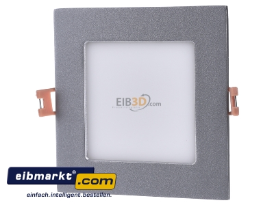 Frontansicht EVN Elektro LPQ 123 502 LED Einbau Panel silber quadratisch 9W 350mA 3000K 