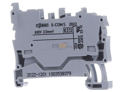 Back view WAGO 2022-1201 Feed-through terminal block 5,2mm 24A 
