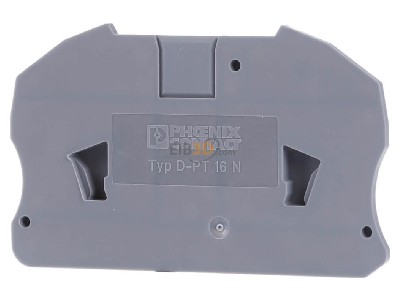 Front view Phoenix D-PT 16 N End/partition plate for terminal block 
