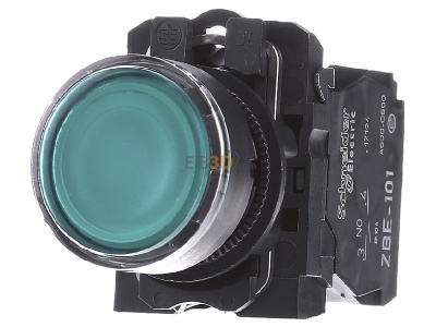 Frontansicht Schneider Electric XB5AW33G5 Leuchtdrucktaster, grn o. Rastung 1S+1 