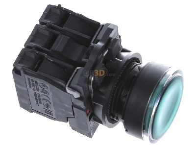 Ansicht oben links Schneider Electric XB5AW33G5 Leuchtdrucktaster, grn o. Rastung 1S+1 