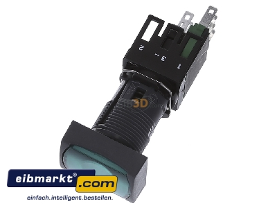 Ansicht oben vorne Schneider Electric XB6DW3B1B Leuchtdrucktaster, grn o. Rast., 24V, 1S 