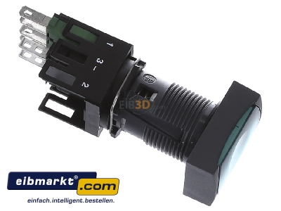 Ansicht oben links Schneider Electric XB6DW3B1B Leuchtdrucktaster, grn o. Rast., 24V, 1S 