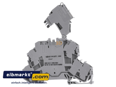 Ansicht hinten WAGO Kontakttechnik 2002-2611/1000-541 Dreistocksicherheitsklemme 5x20mm 