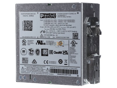 View on the right Phoenix QUINT4-PS/3 #2904622 DC-power supply 400...500V/24V 480W QUINT4-PS/3 2904622
