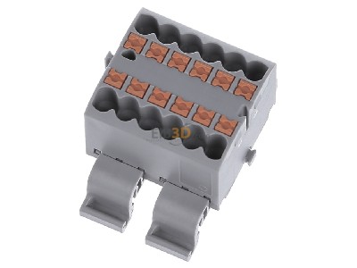 Ansicht oben links Phoenix PTFIX 12X2,5-NS35AGY Verteilerblock 0,14-4qmm, 12-p. 