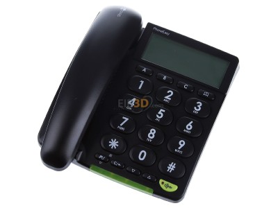View up front IVS doroPhoneEasy312cssw Analogue telephone with cord black 
