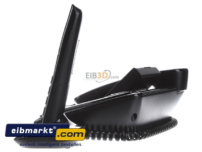 View on the right IVS Industrievertret. 380115 Analogue telephone with cord black
