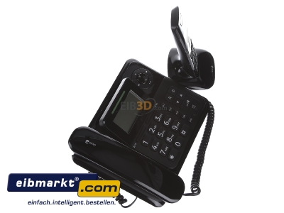 View top left IVS Industrievertret. 380115 Analogue telephone with cord black
