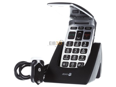 Front view IVS doro Primo 413 sw Clamshell phone black 
