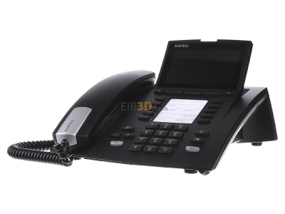 Frontansicht Agfeo ST 45 IP sw Systemtelefon VoIP schwarz 