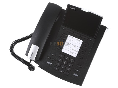 Ansicht oben vorne Agfeo ST 45 IP sw Systemtelefon VoIP schwarz 