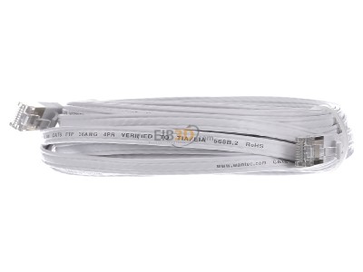Frontansicht Wantec 7011 ws 10,0m FTP-Patchkabel Cat.6A ws 10m RJ45 1,6x6,5mm 