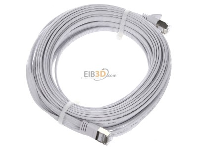 Ansicht oben links Wantec 7011 ws 10,0m FTP-Patchkabel Cat.6A ws 10m RJ45 1,6x6,5mm 