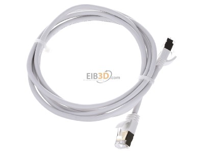 Ansicht oben links Wantec 7118 ws 1,5m SSTP-Patchkabel Cat.6A ws 1,5m Steck. 4mm 