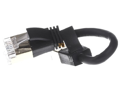 Ansicht rechts Wantec 7197 sw 0,1m SSTP-Patchkabel Cat.6A sw 0,1m Steck. 4mm 