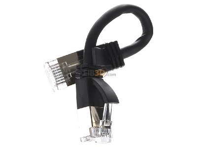 Ansicht oben vorne Wantec 7197 sw 0,1m SSTP-Patchkabel Cat.6A sw 0,1m Steck. 4mm 