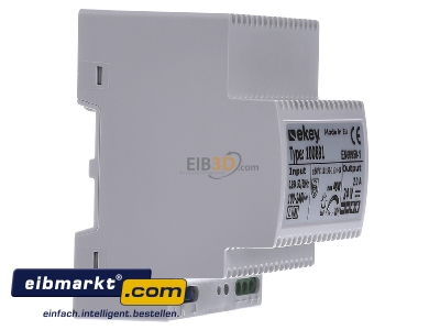 Ansicht links Ekey 100 891 Hutschienennetzteil 230VAC - 24VDC 2A 