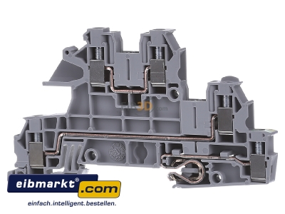 Front view Phoenix Contact UTI 2,5-PE/L/L Installation terminal block 5,2mm 24A
