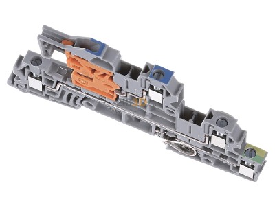 View up front Phoenix UTI 2,5-PE/L/NT Installation floor terminal, 0,2-4mm� 5,2mm, gray, 
