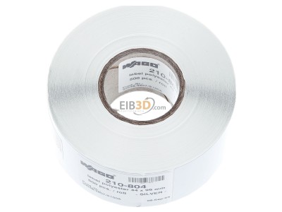 View up front WAGO 210-804 Labelling material 44x99mm silver 
