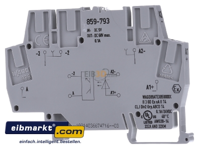 Back view WAGO Kontakttechnik 859-793 Optocoupler 0,1A
