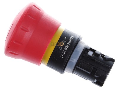 Ansicht oben rechts Siemens 3SU1000-1HB20-0AA0 Not-Halt-Pilzdrucktaster 22mm, rund, rt 