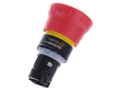 Ansicht oben hinten Siemens 3SU1000-1HB20-0AA0 Not-Halt-Pilzdrucktaster 22mm, rund, rt 