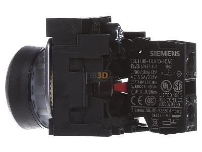 View on the right Siemens 3SU1100-0AB20-1CA0 Complete push button red 
