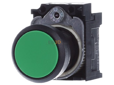 Front view Siemens 3SU1100-0AB40-1BA0 Complete push button green 
