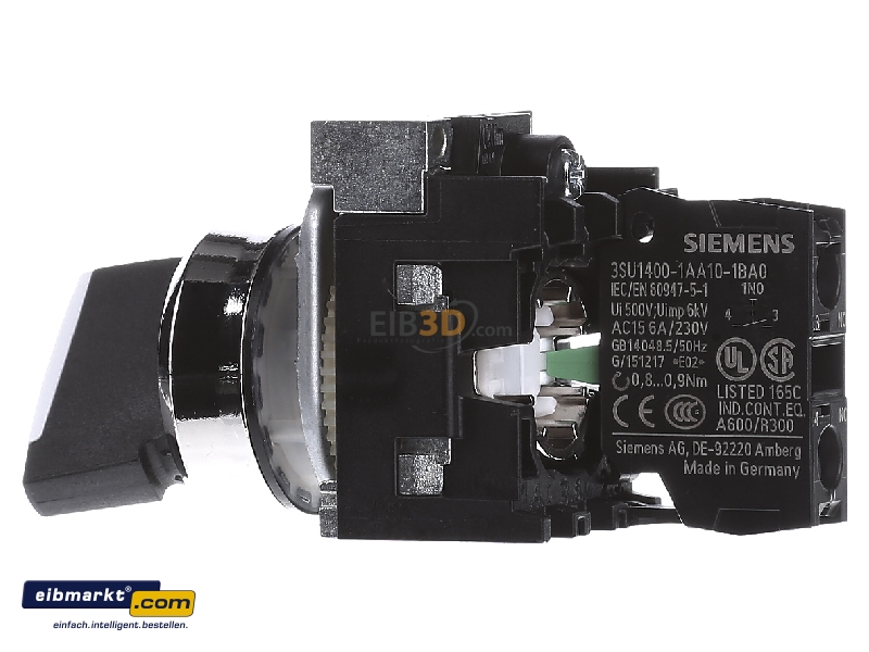 Siemens Knebelschalter 3SU1150-2BF60-1BA0 IP67/IP69K Knebel Drehschalter rund 