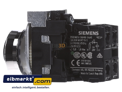 View on the right Siemens Indus.Sector 3SU1152-0AB40-1BA0 Complete push button green
