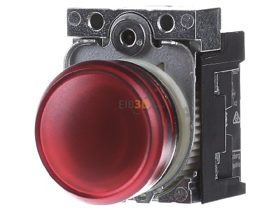 Front view Siemens 3SU1156-6AA20-1AA0 Indicator light red 230VAC 
