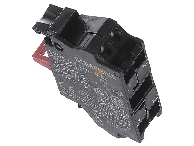 View top left Siemens 3SU1400-1AA10-3CA0 Auxiliary contact block 0 NO/1 NC 
