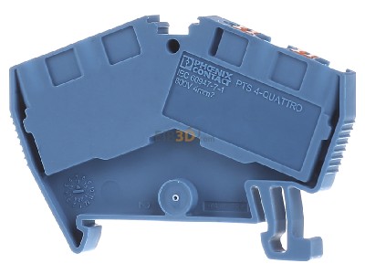 Back view Phoenix PTS 4-QUATTRO BU Feed-through terminal block 6,2mm 32A 
