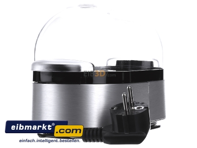 View on the right Cloer 6099 alu matt Egg boiler for 6 eggs 400W
