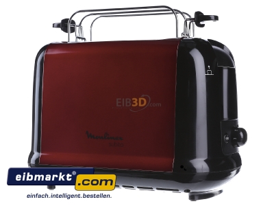 Front view Moulinex LT 261D met-rt/sw 2-slice toaster 850W red 
