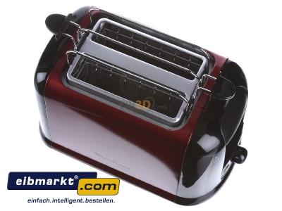 View up front Moulinex LT 261D met-rt/sw 2-slice toaster 850W red 

