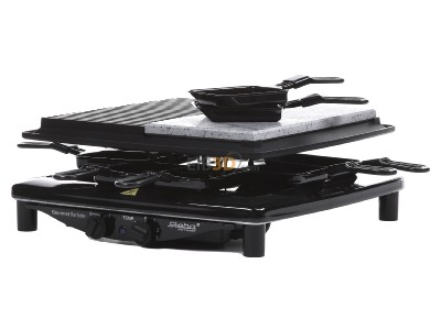 Front view Steba RC 4 plus sw Raclette set 1450W 8 pans 
