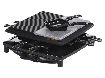 View up front Steba RC 4 plus sw Raclette set 1450W 8 pans 
