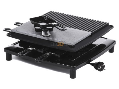 View top right Steba RC 4 plus sw Raclette set 1450W 8 pans 
