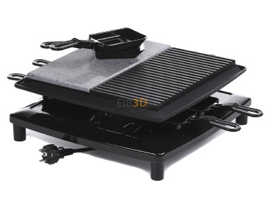 Ansicht oben hinten Steba RC 4 plus sw Gourmet-Raclette Stein/Gussplatte 