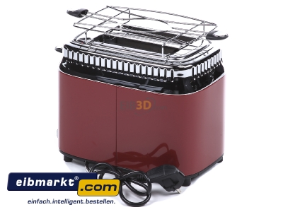 Top rear view Varta Cons.Russell 21680-56 2-slice toaster 1300W red 
