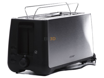 View on the right Cloer 3579 eds/sw 4-slice toaster 1800W stainless steel 
